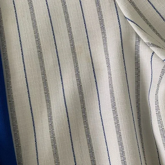 Vintage 80s Manhattan Plaza Bold Pinstripe Puff Sleeve Blazer Top USA Ma… - Picture 9 of 16